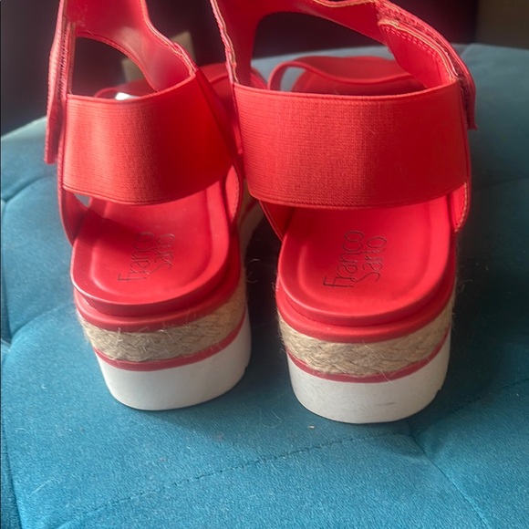 Franco Sarto Coral Red Platform Sandals - Picture 3 of 8